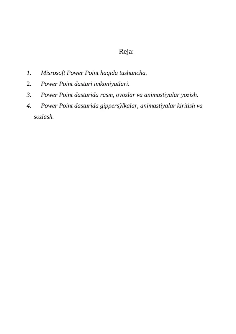 Misrosoft Power Point