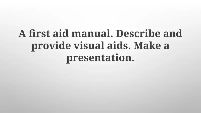 First Aid Manual