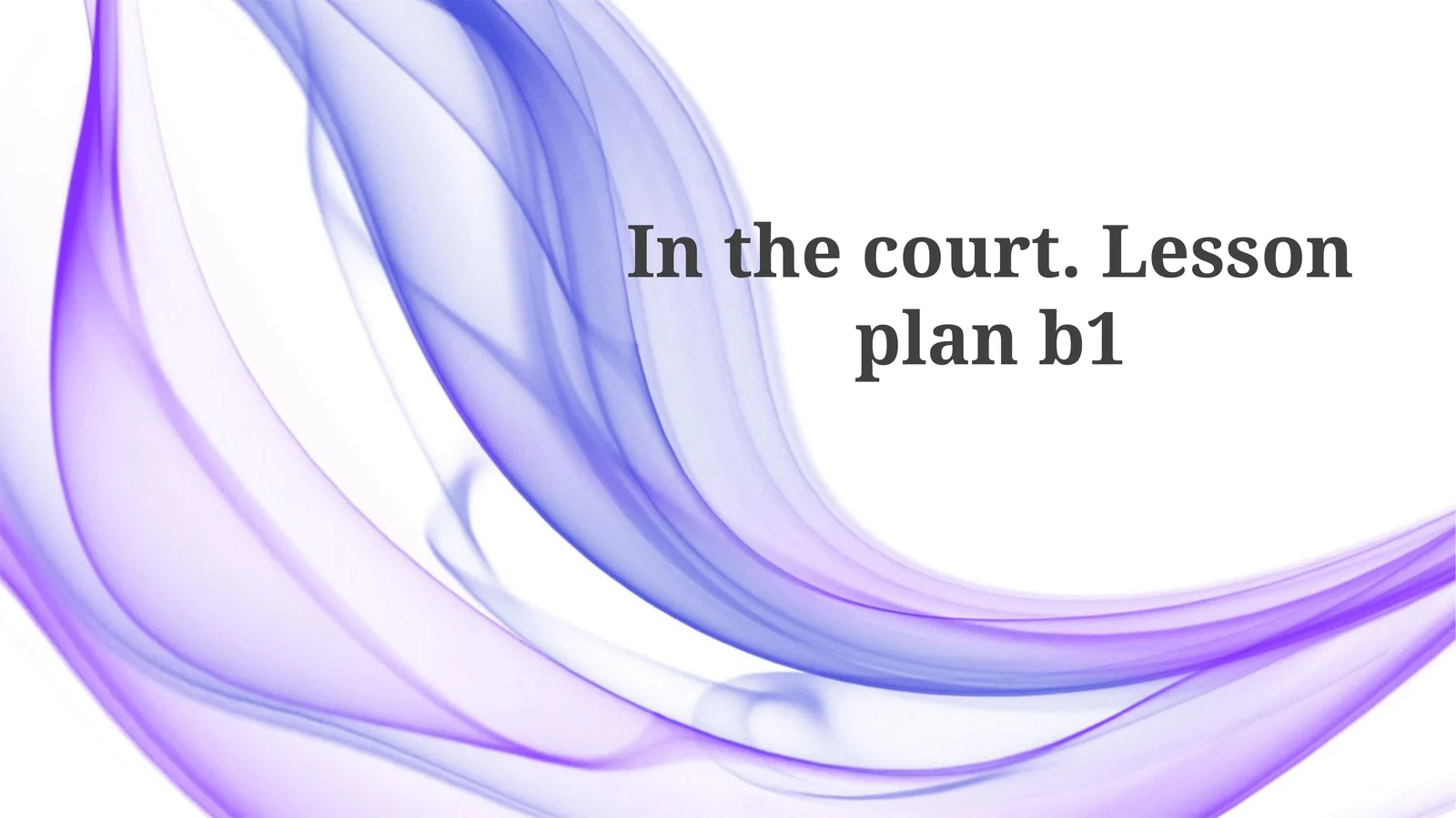 In the court. Lesson plan b1