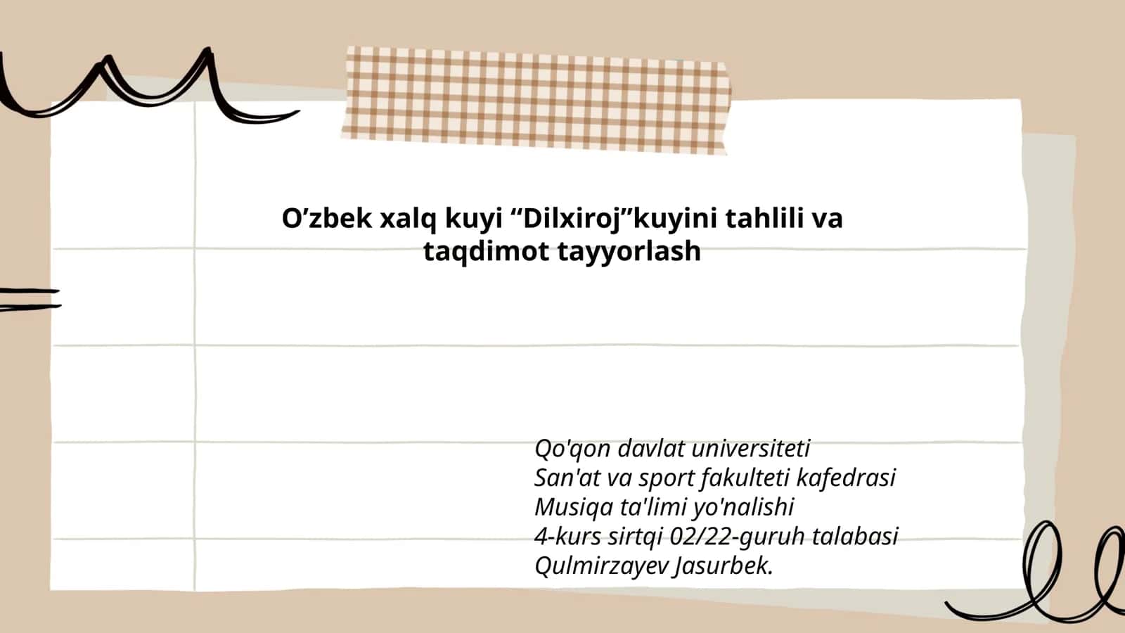 Dilxiroj kuyi tahlili va taqdimoti