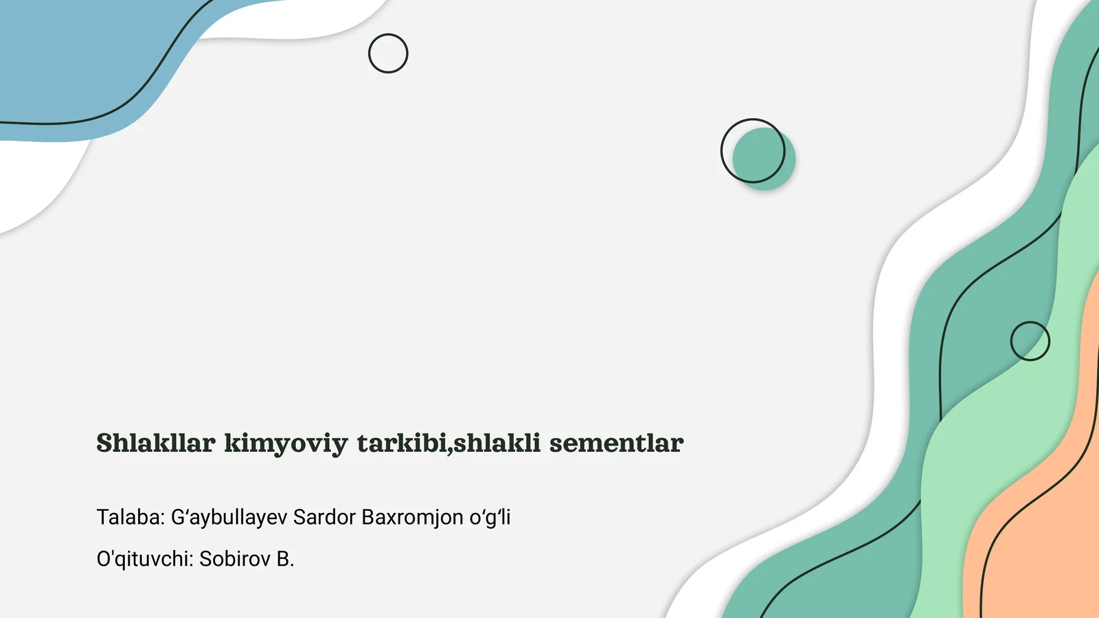 Shlak kimyoviy tarkibi