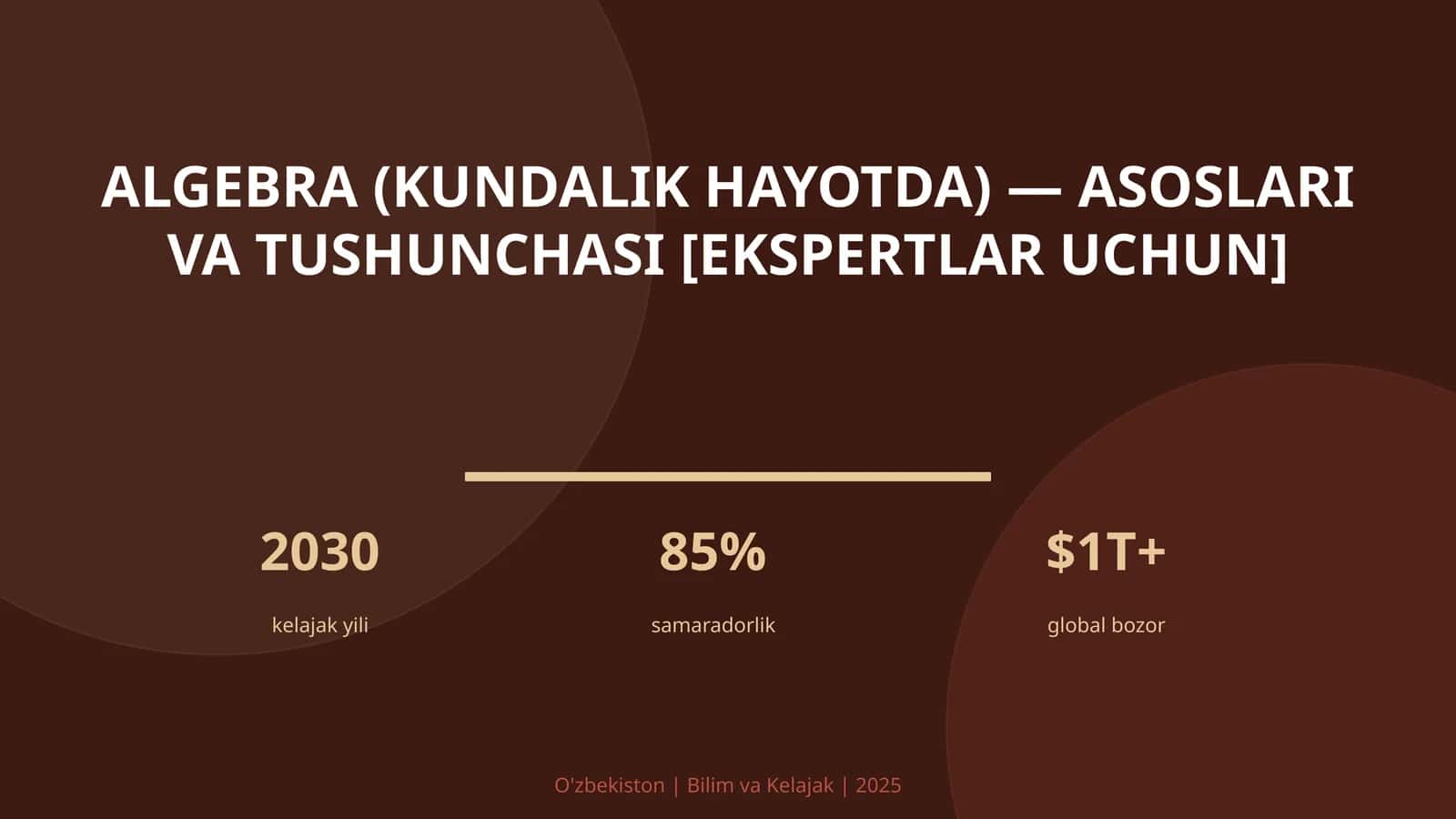 Algebra (Kundalik Hayotda) — Asoslari va Tushunchasi [Ekspertlar Uchun]