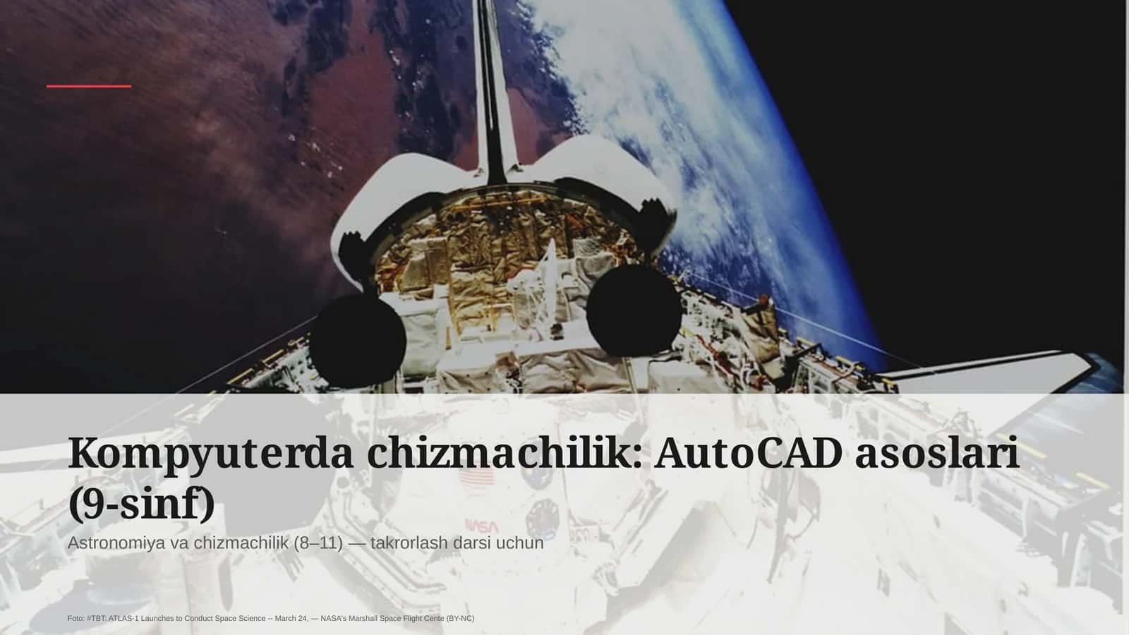 Kompyuterda chizmachilik: AutoCAD asoslari (9-sinf)