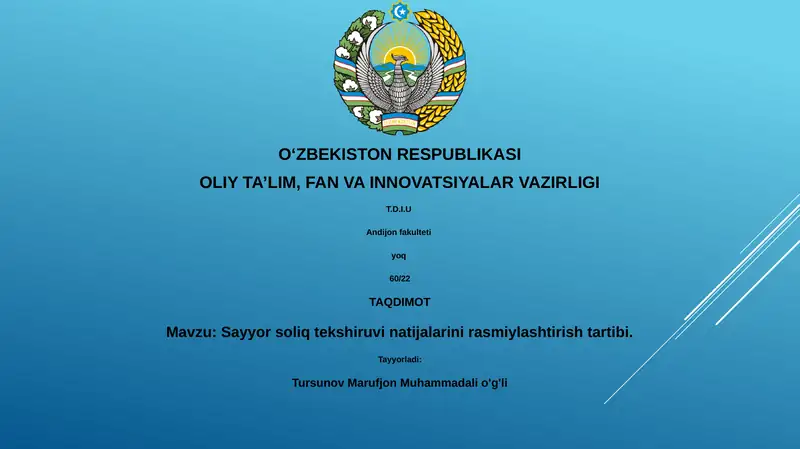 Sayyor soliq tekshiruvi natijalarini rasmiylashtirish tartibi