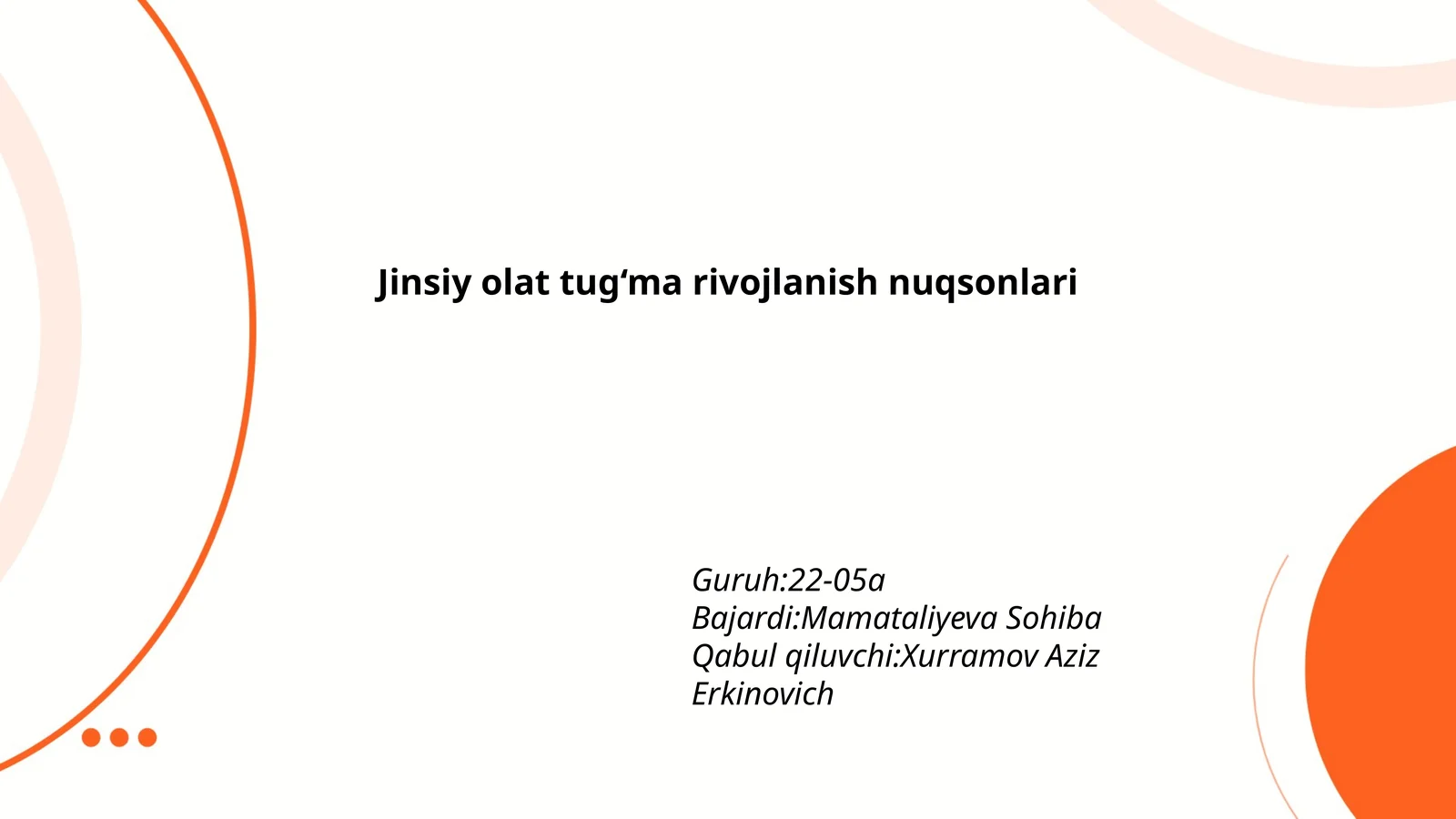 Jinsiy olat tug‘ma rivojlanish nuqsonlari