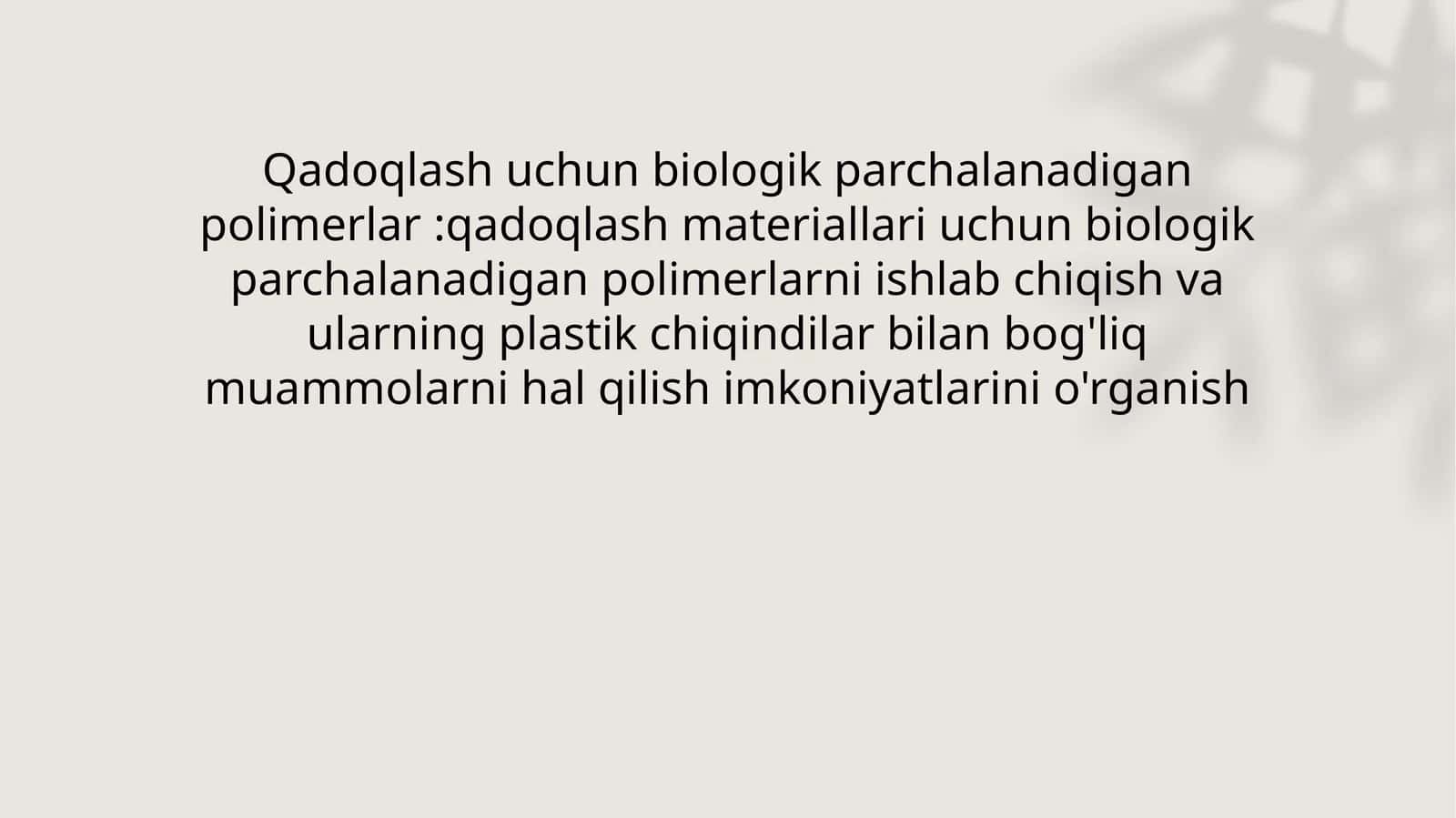Biologik parchalanadigan polimerlar