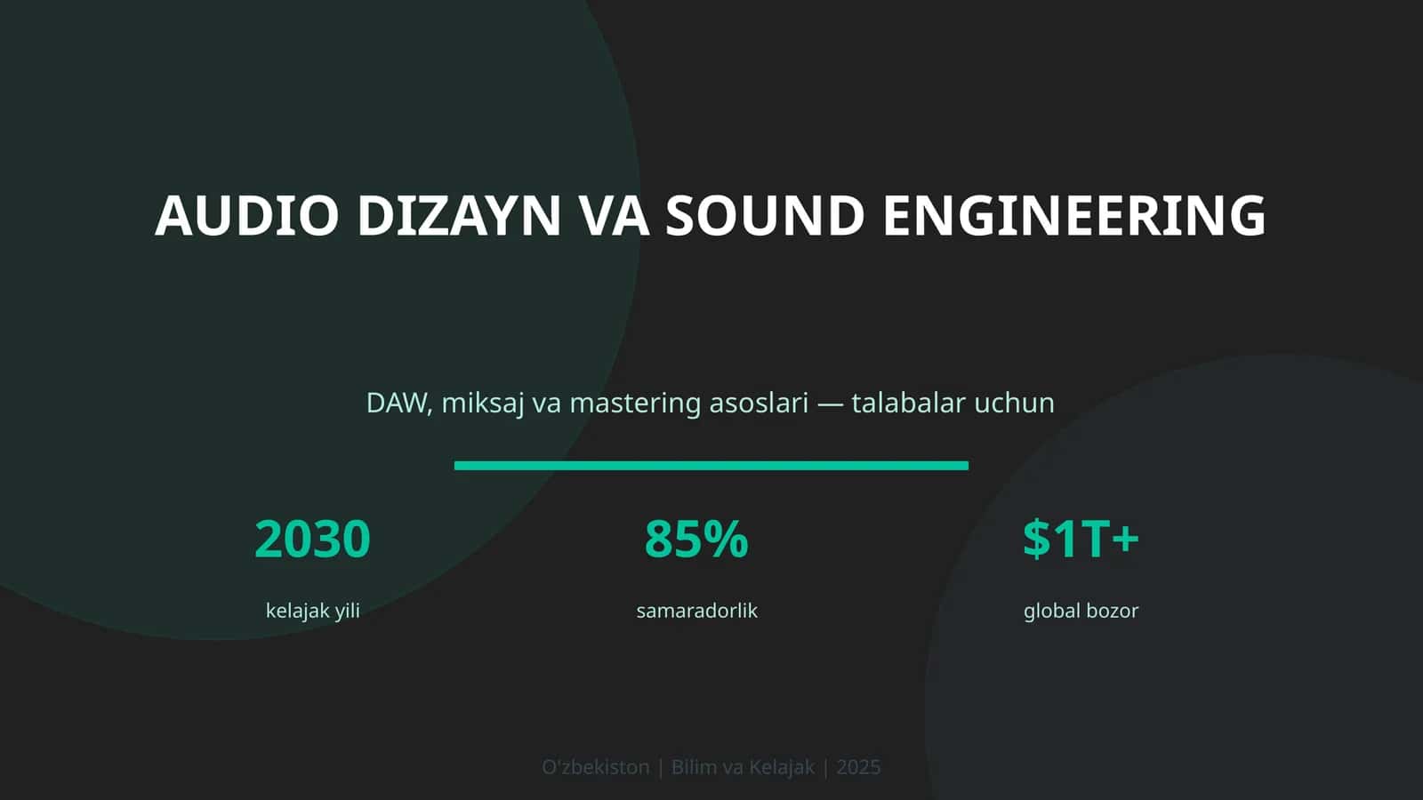 Audio Dizayn va Sound Engineering