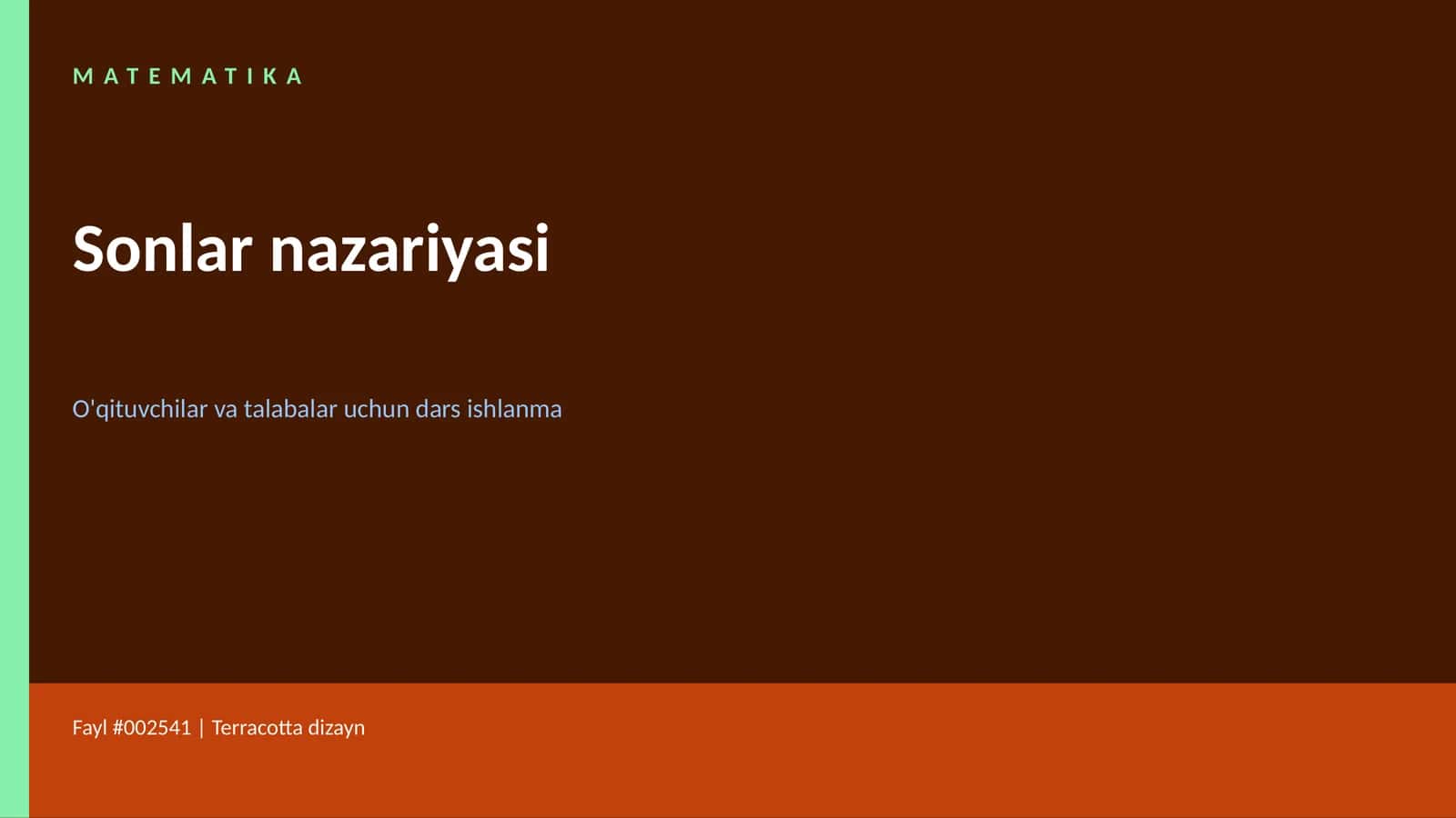 Matematika - Sonlar nazariyasi