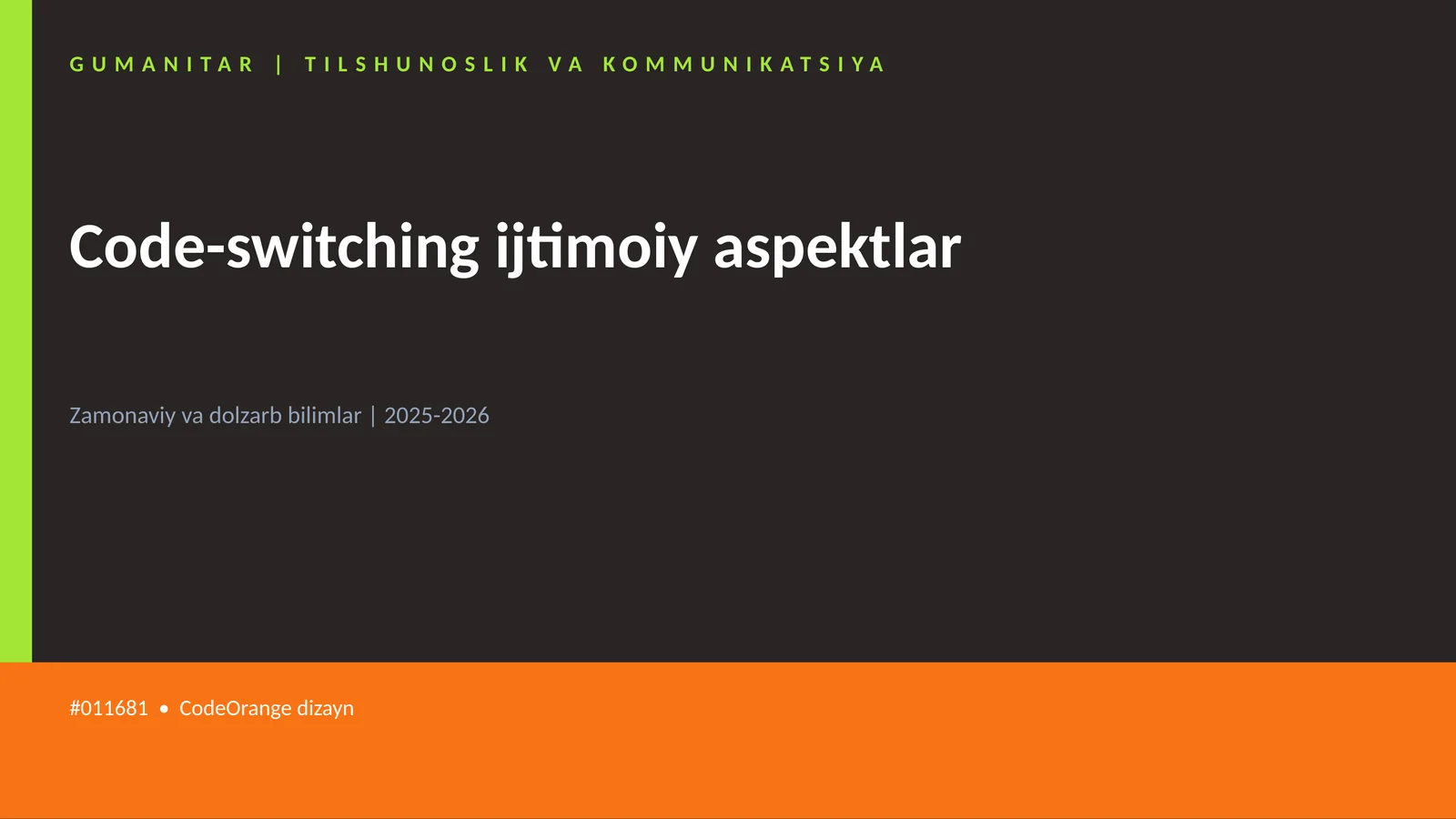 Code-switching ijtimoiy aspektlar