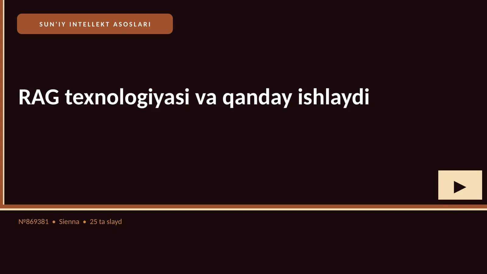 SUN'IY INTELLEKT ASOSLARI
