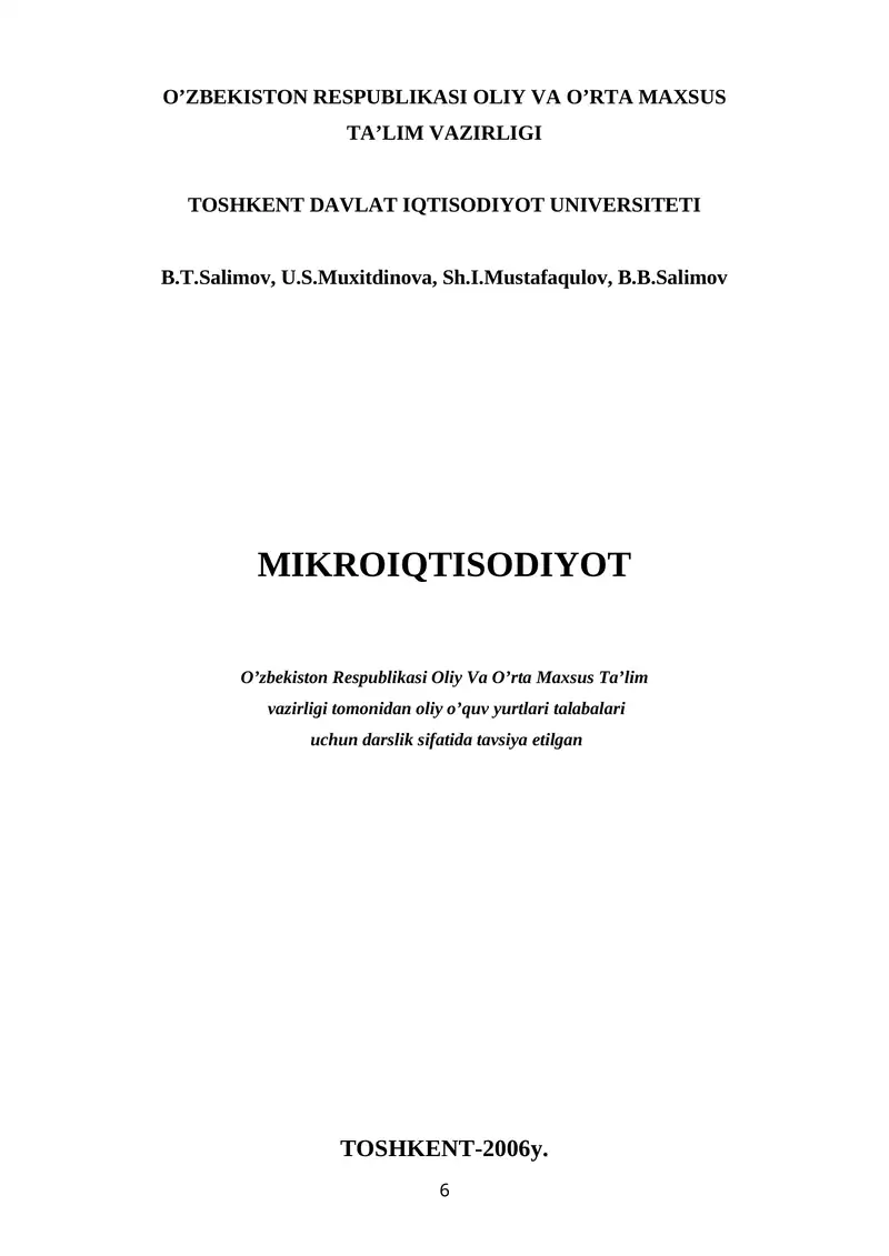 Mikroiqtisodiyot