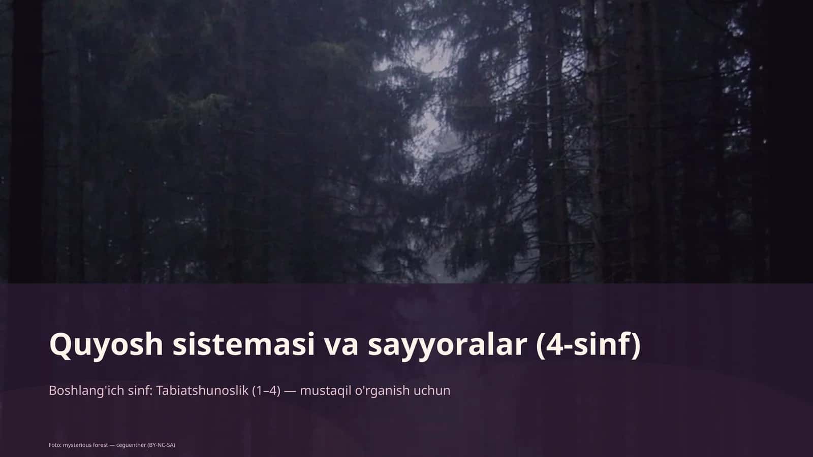Quyosh sistemasi va sayyoralar (4-sinf)