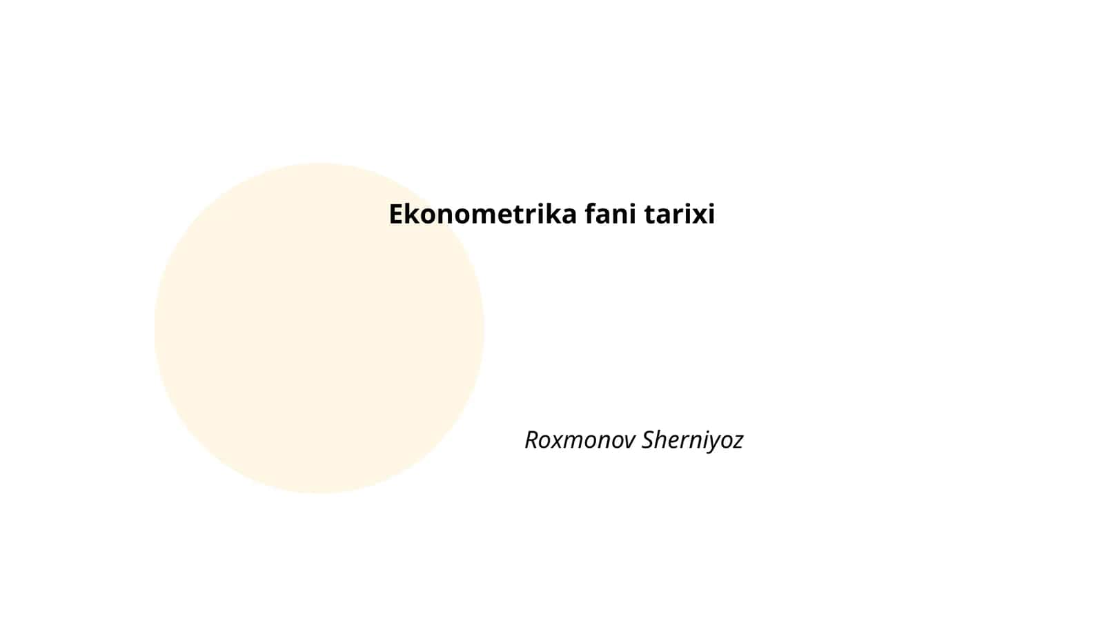 Ekonometrika fani tarixi