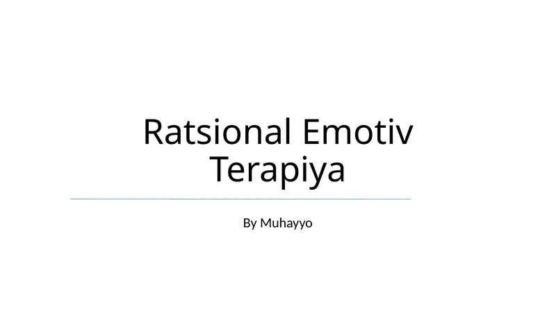 Ratsional Emotiv Terapiya