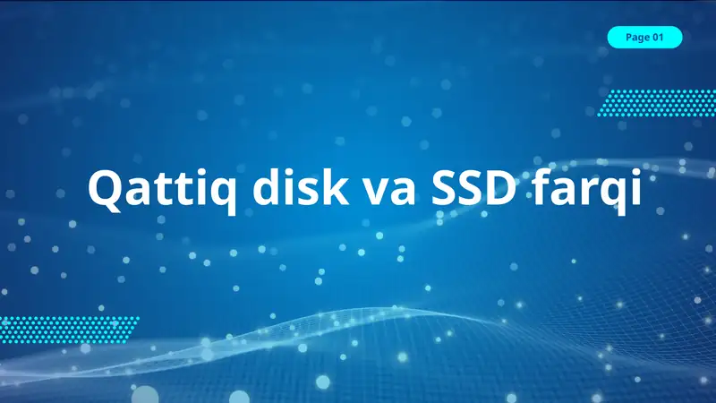 Qattiq disk va SSD farqi