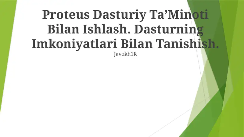 Proteus Dasturiy TaʼMinoti Bilan Ishlash
