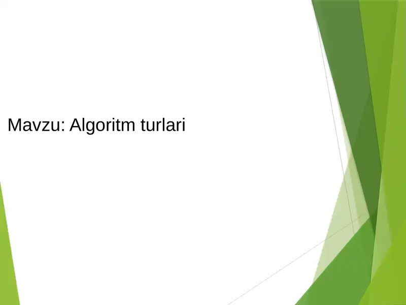 Algoritm turlari