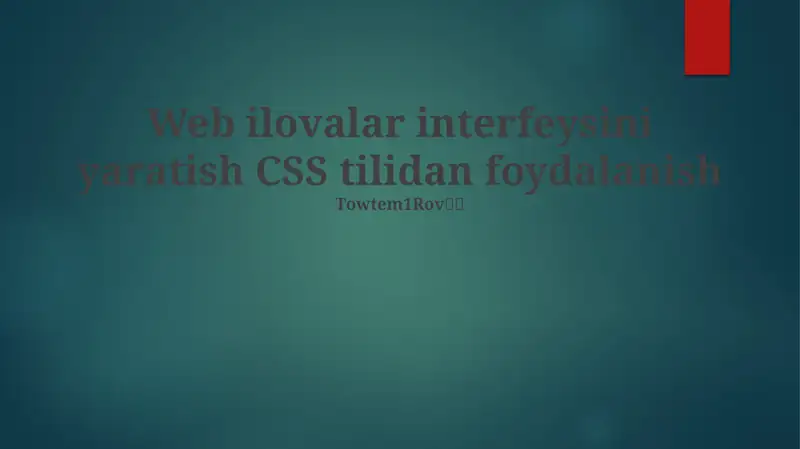 CSS Tilidan foydalanish