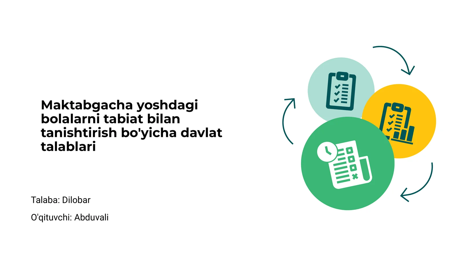 Maktabgacha yoshdagi bolalarni tabiat bilan tanishtirish bo'yicha davlat talablari