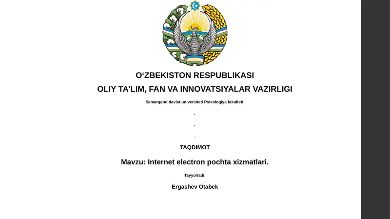 Internet electron pochta xizmatlari