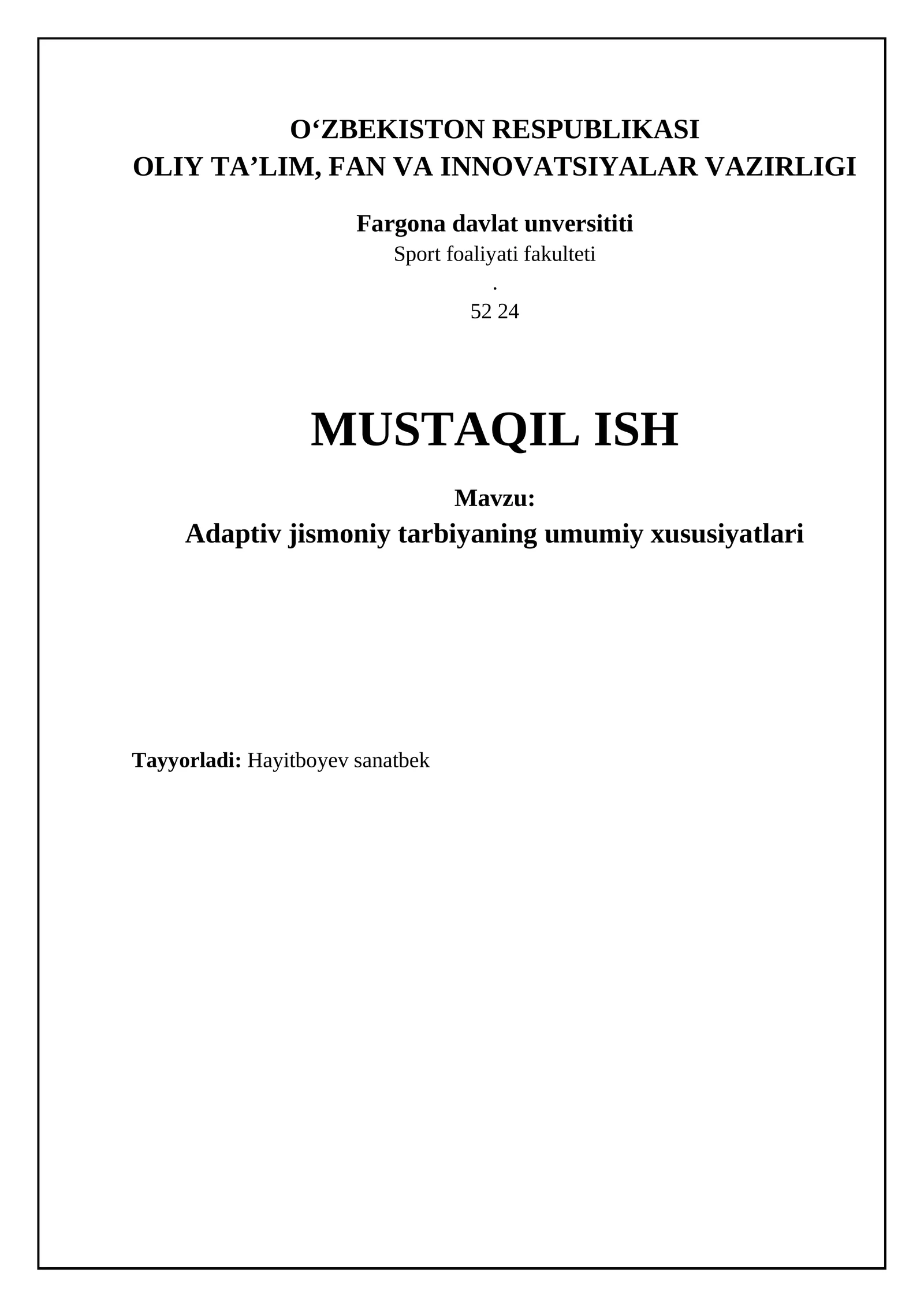 Adaptiv jismoniy tarbiya