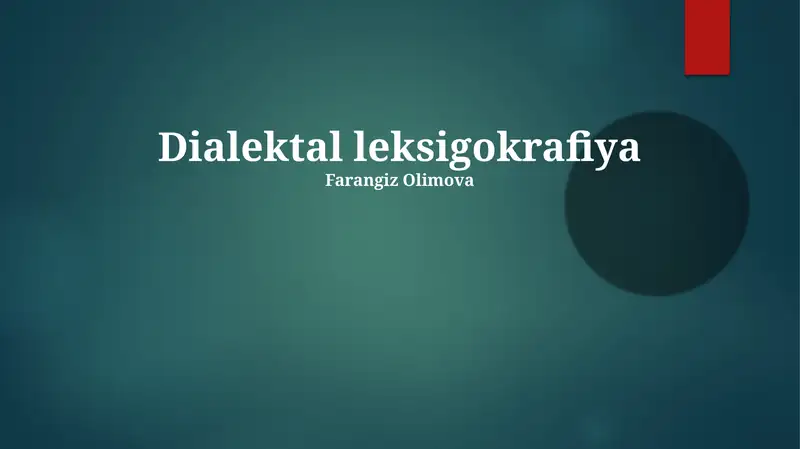 Dialektal leksigokrafiya