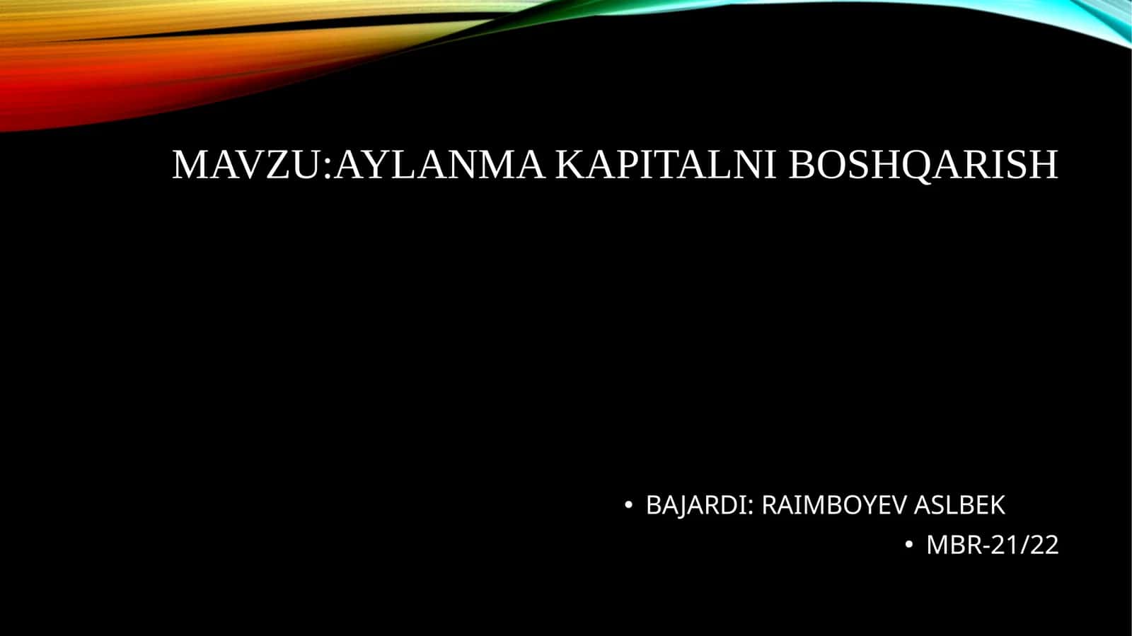 Aylanmakapitalni boshqarish
