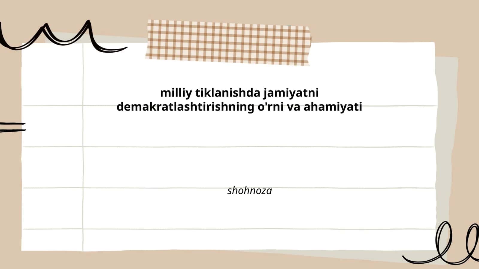 Milliy tiklanishda jamiyatni demakratlashtirishning nazariy va falsafiy asoslari