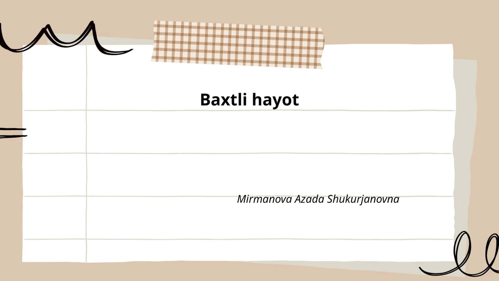 Baxtli hayot