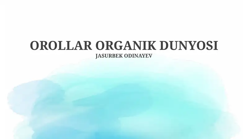 OROLLAR ORGANIK DUNYOSI