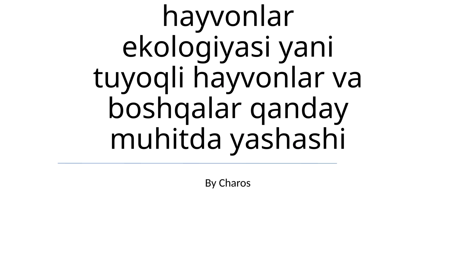 Sutemizuvchi hayvonlar ekologiyasi