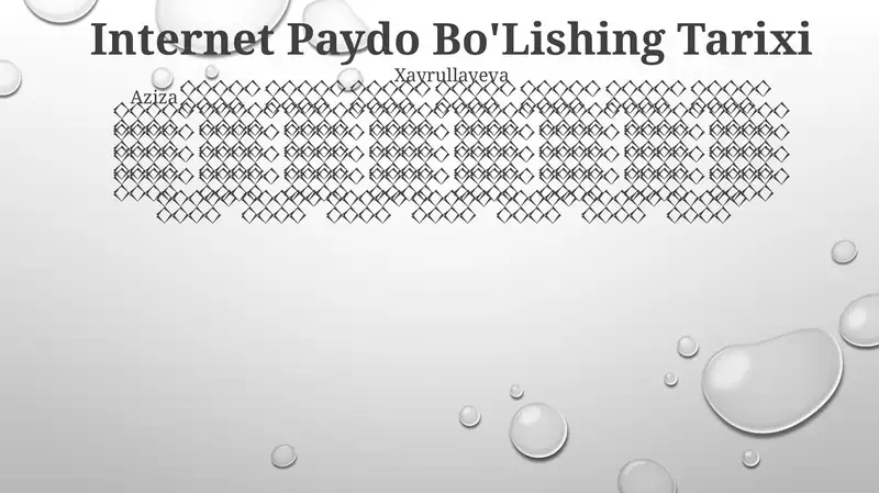 Internet Paydo Bo'Lishing Tarixi