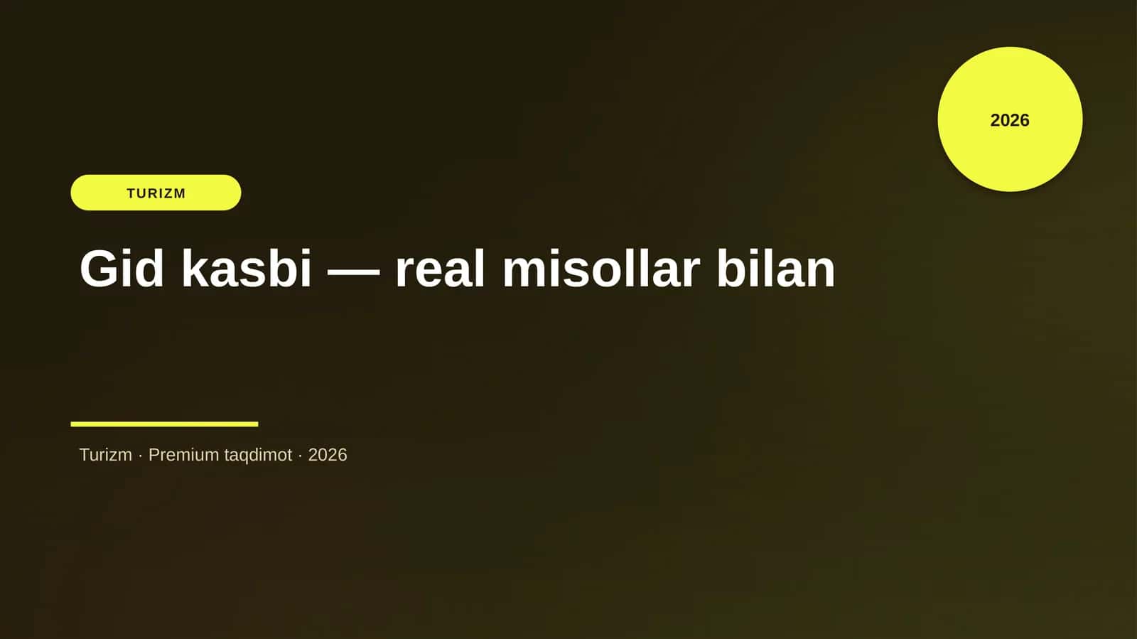 Gid kasbi — real misollar bilan