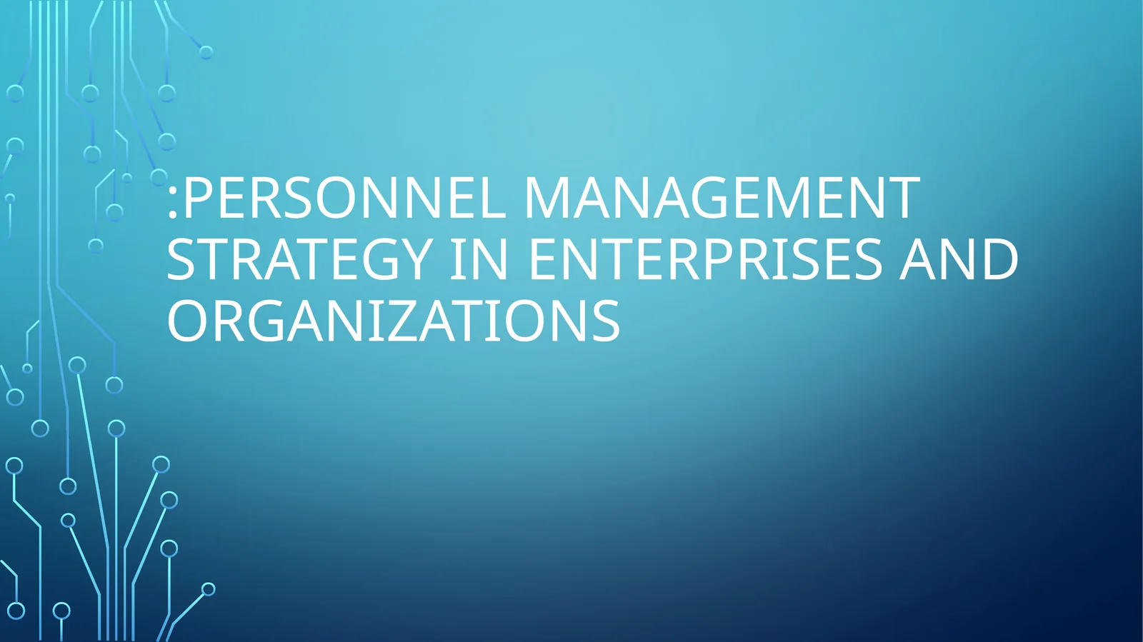 Personnel management strategy in enterprises and organizations