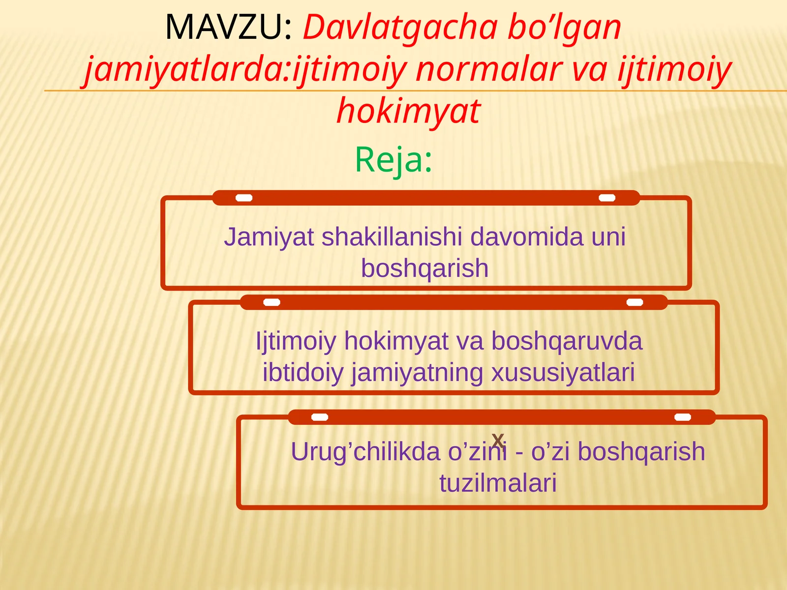Davlatgacha bo’lgan jamiyatlardaijtimoiy normalar va ijtimoiy hokimyat