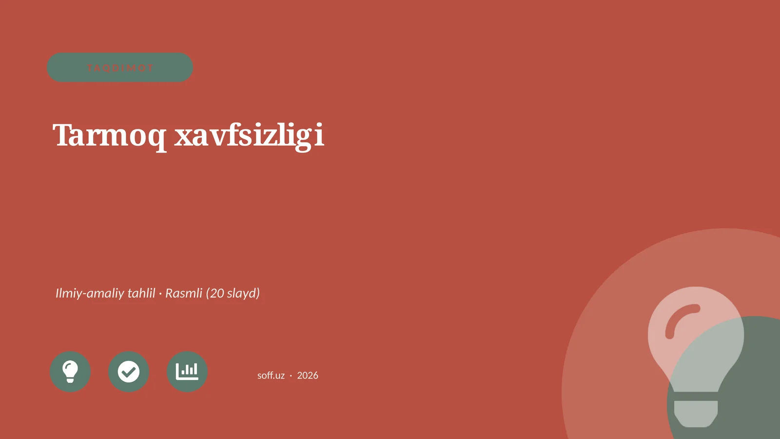 Tarmoq xavfsizligi Ilmiy-amaliy tahlil