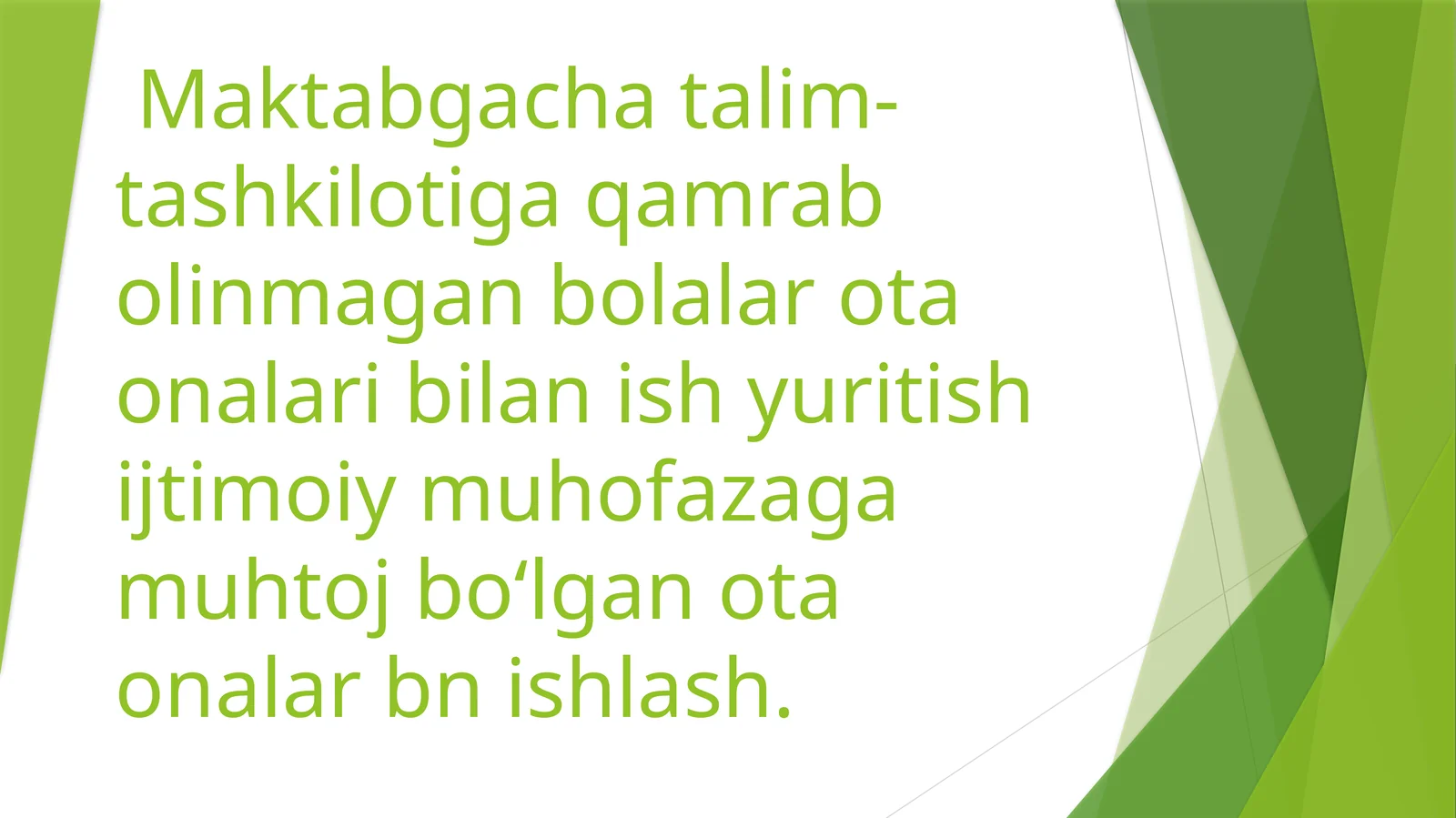 Ota-onalar bilan ishlash