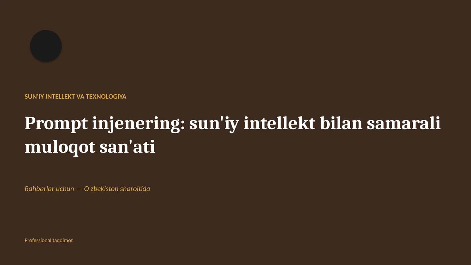 SUN'IY INTELLEKT VA TEXNOLOGIYA