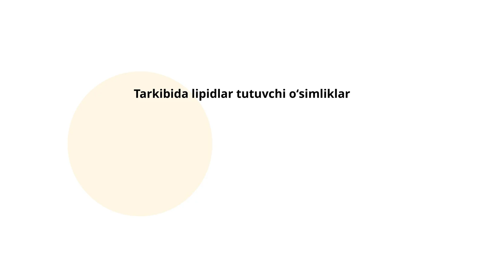 O'simliklarda lipidlar