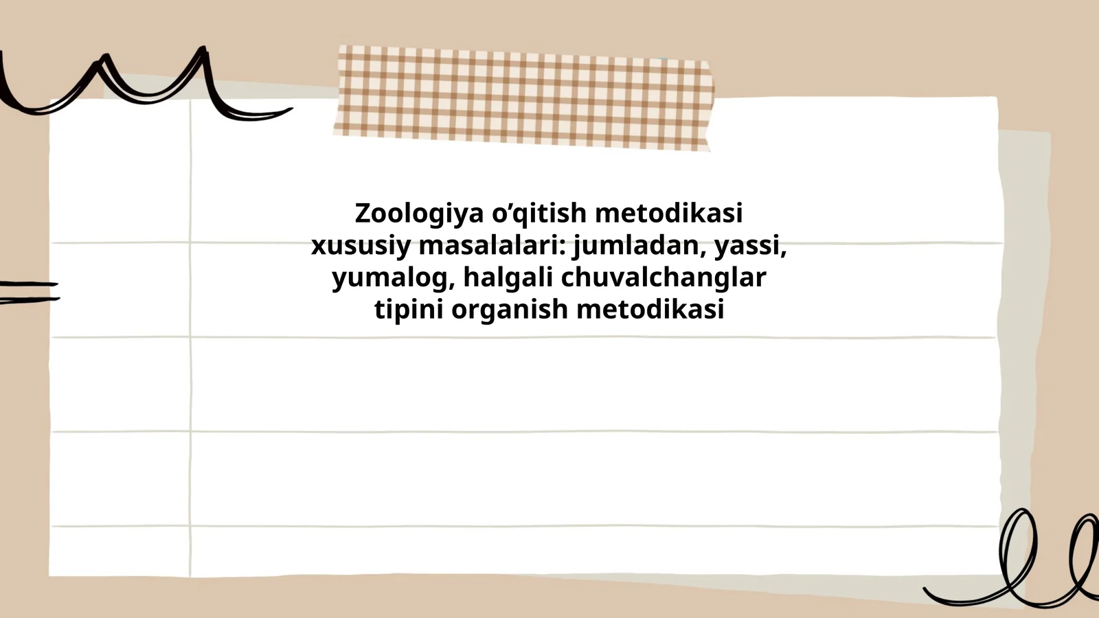 Zoologiya o’qitish metodikasi