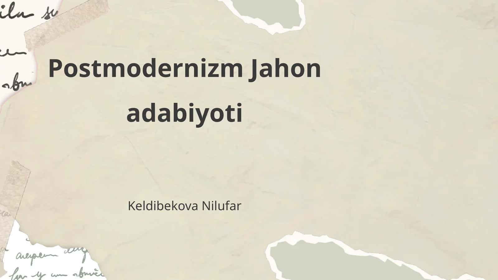 Postmodernizm Jahon adabiyoti