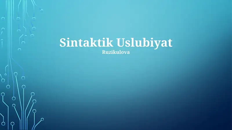 Sintaktik Uslubiyat
