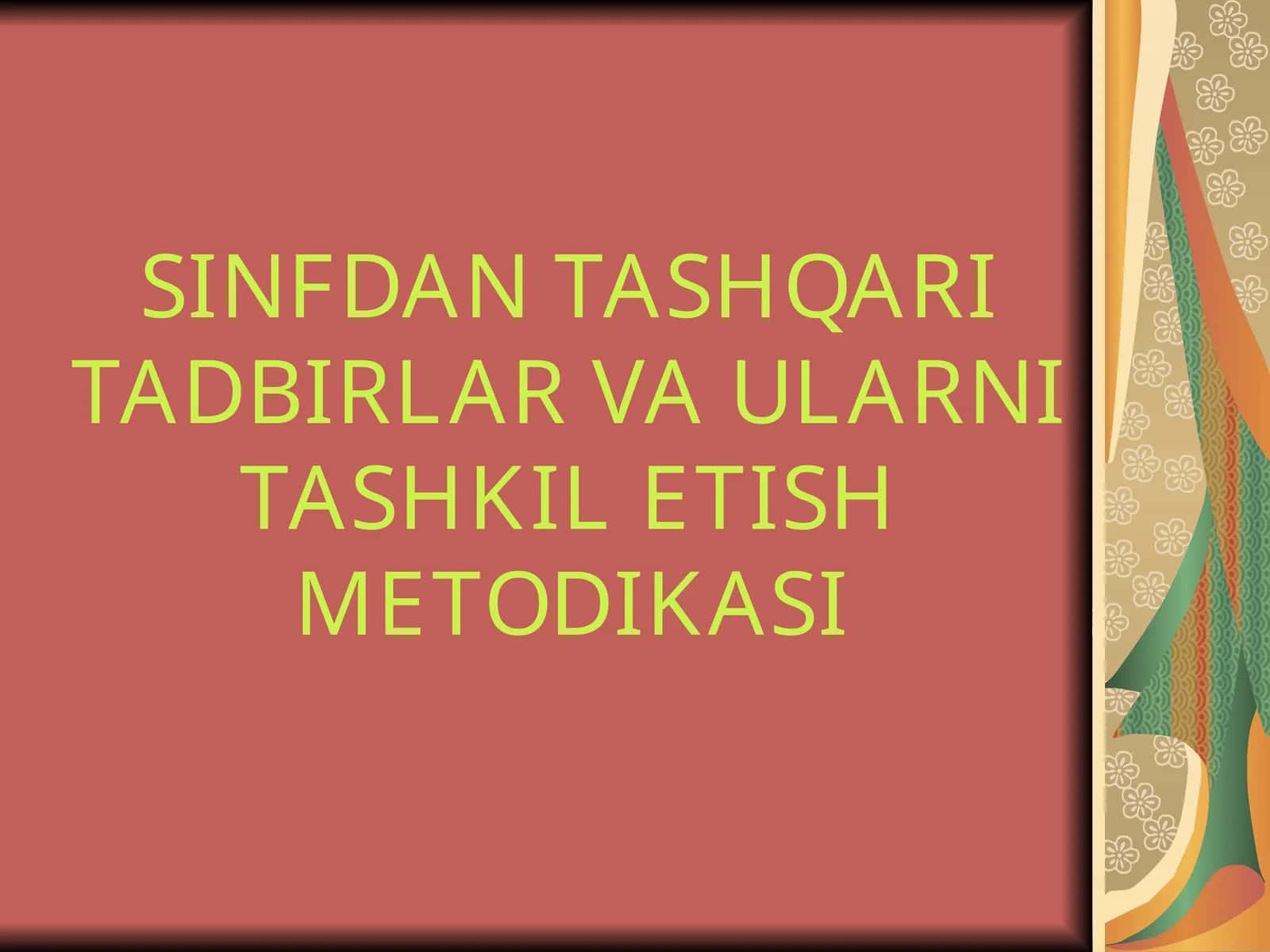 BAYRAMLAR - XALQNING SHODLIK VA XURSANDCHILIK KUNI