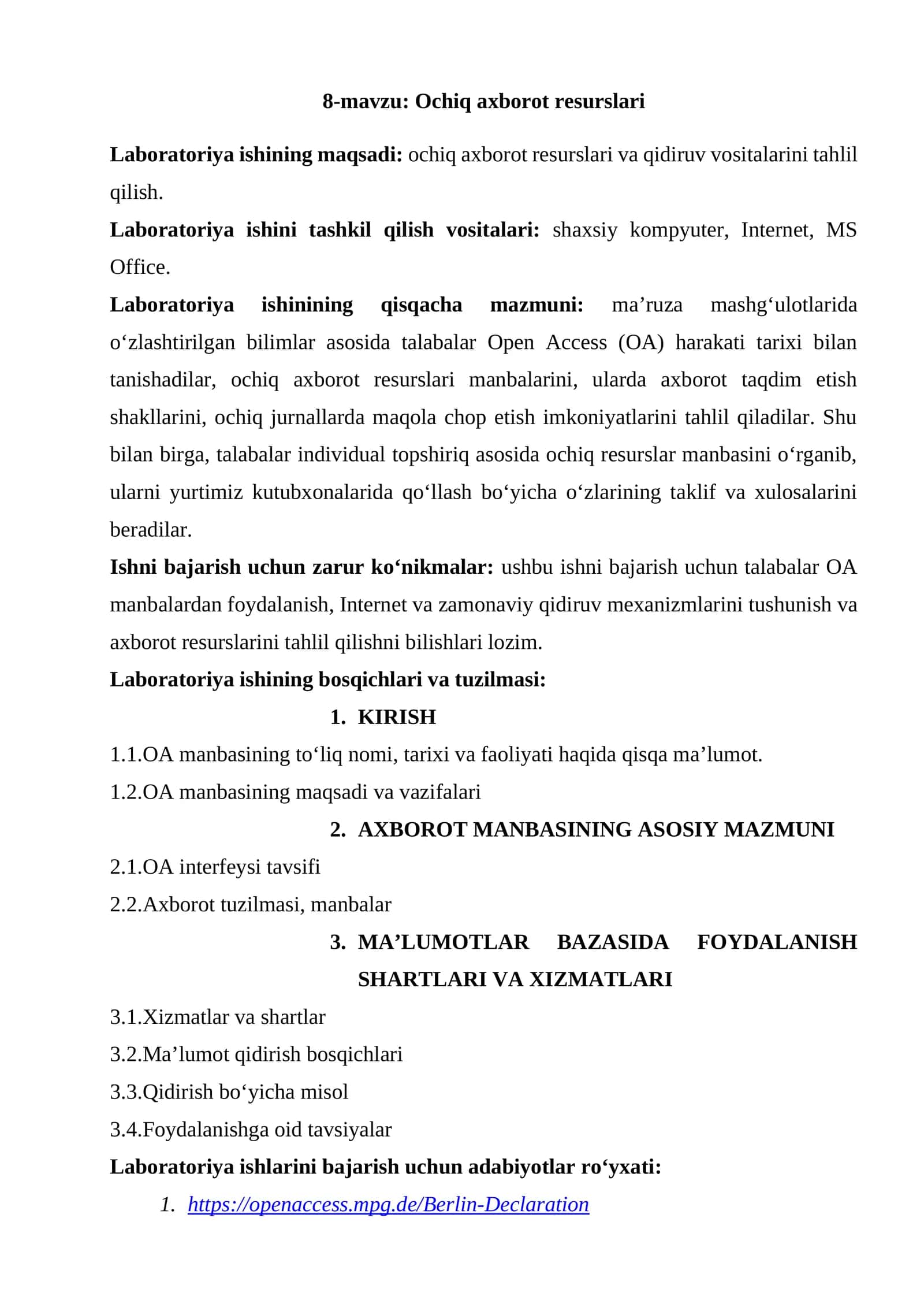 Ochiq axborot resurslari