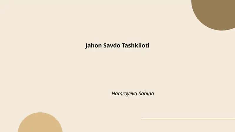 Jahon Savdo Tashkiloti