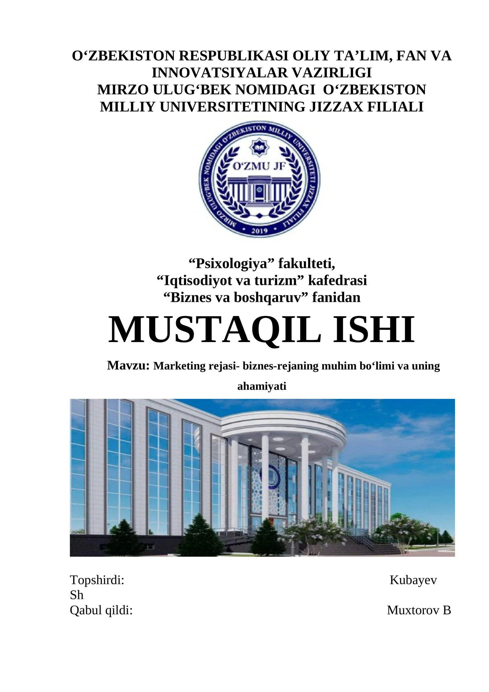 Marketing rejasi- biznes-rejaning muhim bo‘limi va uning ahamiyati