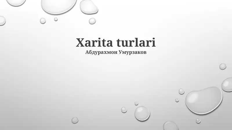 Xarita turlari