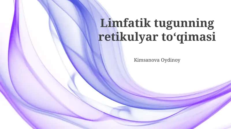 Limfatik tugunning retikulyar to‘qimasi