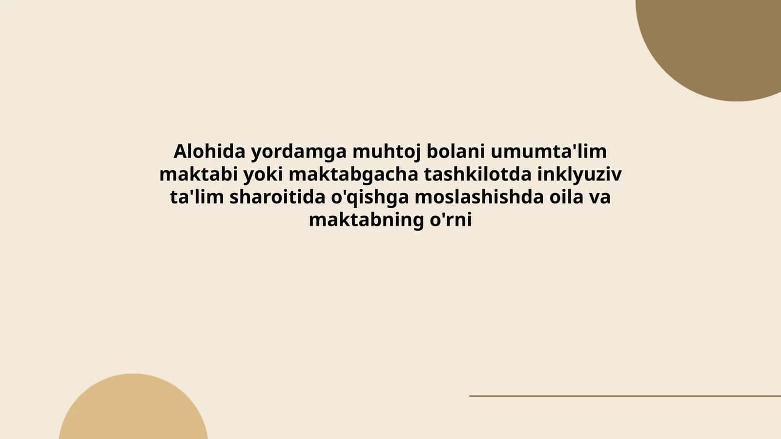 Inklyuziv ta'lim tushunchasi va uning ahamiyati