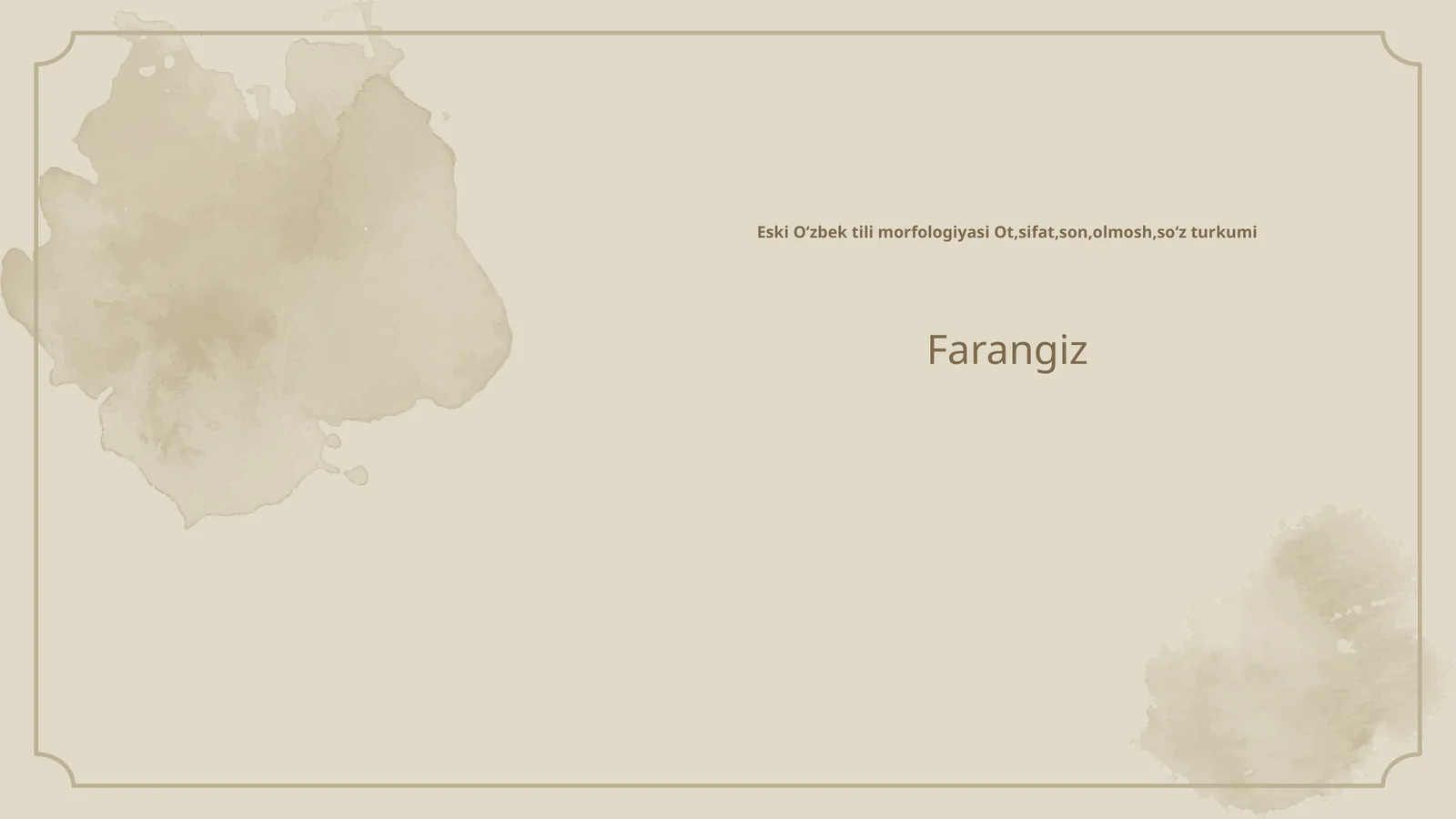 Eski Oʻzbek tili morfologiyasi